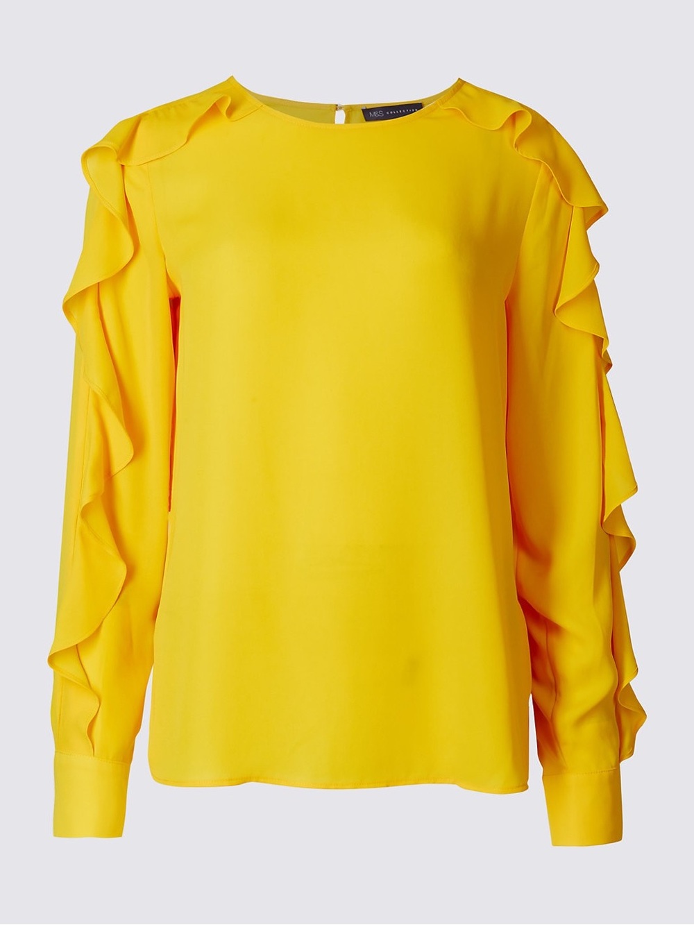 Marks & Spencer Bright Yellow Ruffle Sleeve Blouse